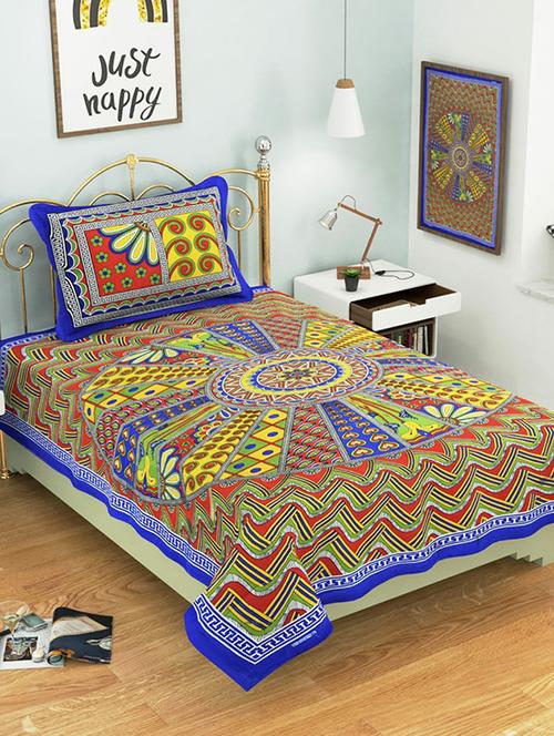 cotton single bed sheet with 2 pillow covers - 16325242 - Very Small Image - 1