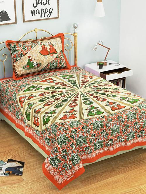 cotton single bed sheet with 2 pillow covers - 16325246 - Very Small Image - 1