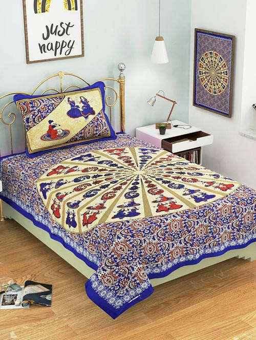 cotton single bed sheet with 2 pillow covers - 16325248 - Very Small Image - 1