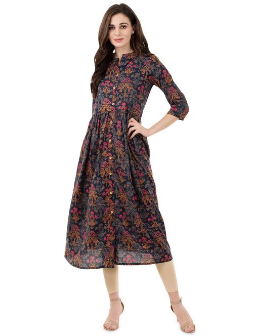 floral flared kurta - 16325269 - Very Small Image - 1