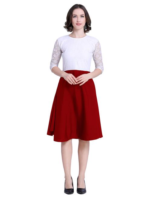 lace detail a-line dress - 16325340 - Very Small Image - 1