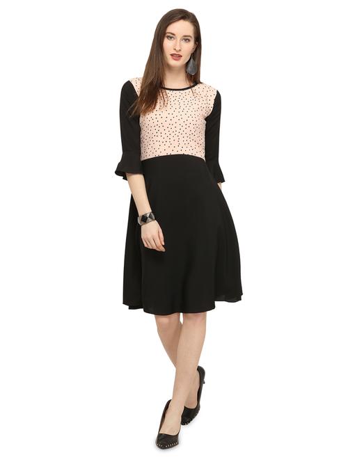 flute sleeved polka dot dress - 16325363 - Very Small Image - 1