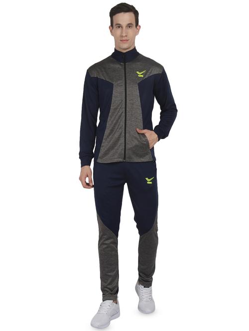 navy blue polyester full length tracksuit - 16325589 - Very Small Image - 1