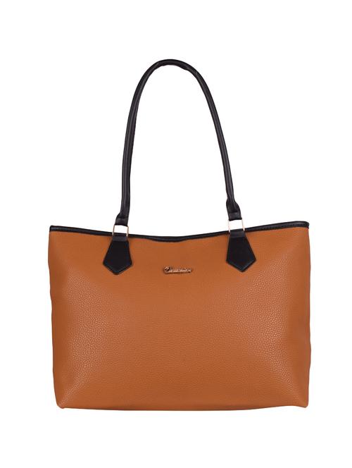 tan leatherette (pu) handbag - 16325970 - Very Small Image - 1