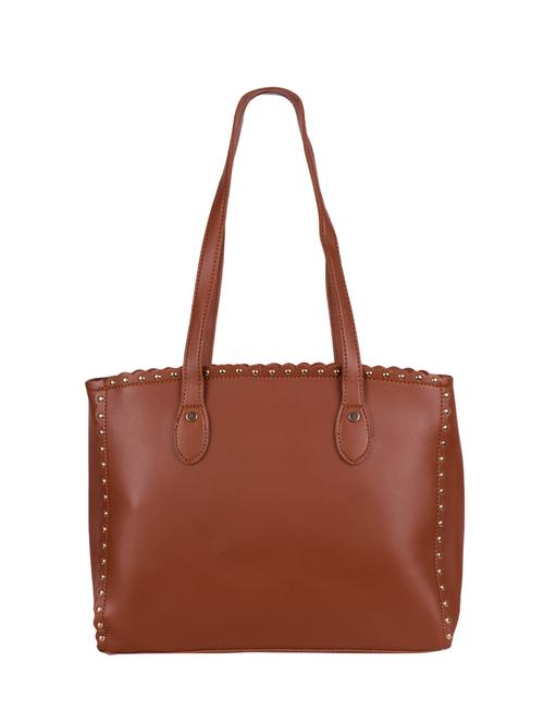 tan leatherette (pu) handbag - 16325982 - Very Small Image - 1