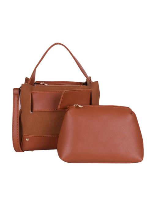 tan suede regular handbag combo - 16325992 - Very Small Image - 1