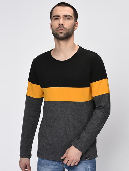 grey color block t-shirt - 16326236 - Very Small Image - 1