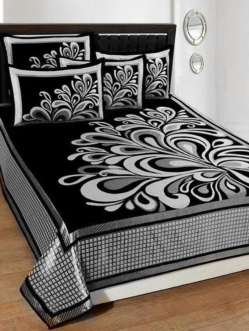 chenille double bed sheet with 2 pillow covers - 16326490 - Very Small Image - 1