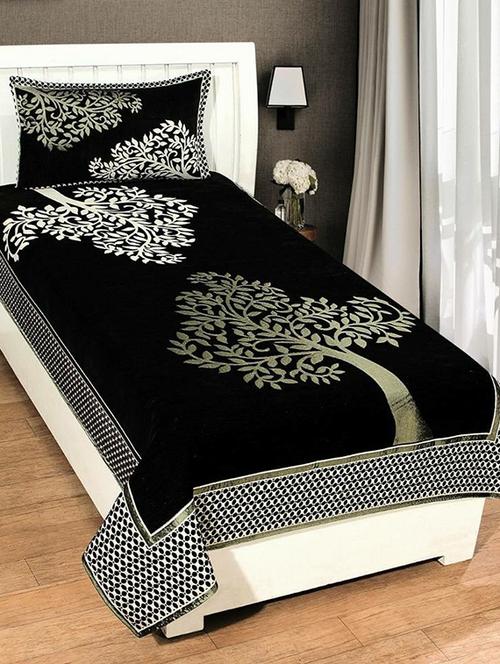chenille single bed sheet with 2 pillow covers - 16327019 - Very Small Image - 1