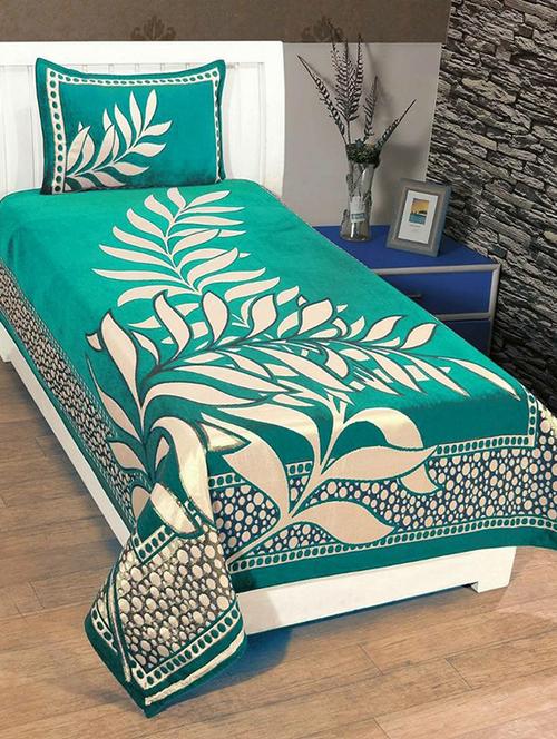 chenille single bed sheet with 2 pillow covers - 16327020 - Very Small Image - 1
