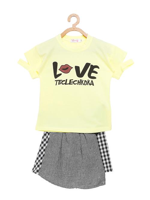 yellow cotton skirt top set - 16327226 - Very Small Image - 1