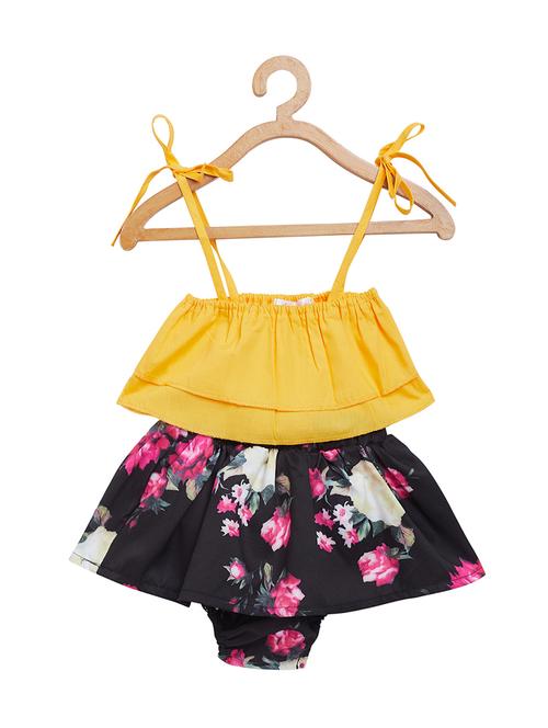 yellow cotton skirt top set - 16327230 - Very Small Image - 1