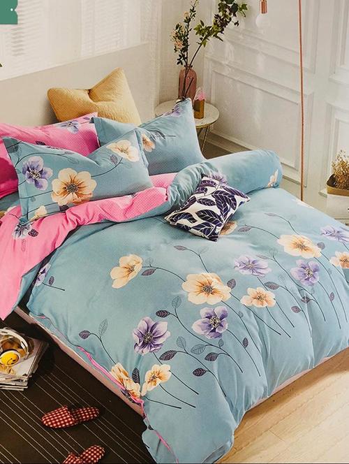glace cotton book fold double bed sheet with two pillow cover pillow covers - 16327271 - Very Small Image - 1