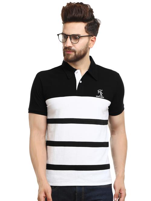 monochrome striped polo tshirt - 16328226 - Very Small Image - 1