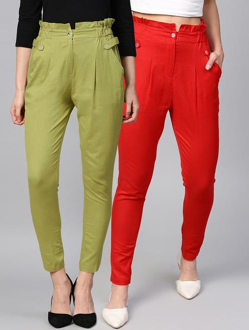 set of 2 frill waist trousers - 16328863 - Very Small Image - 1