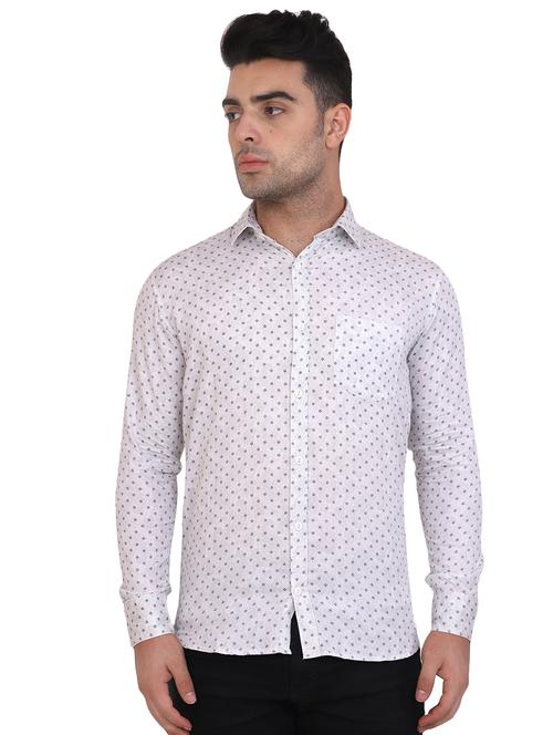 white printed casual shirt - 16329016 - Very Small Image - 1