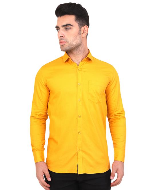 yellow solid casual shirt - 16329020 - Very Small Image - 1