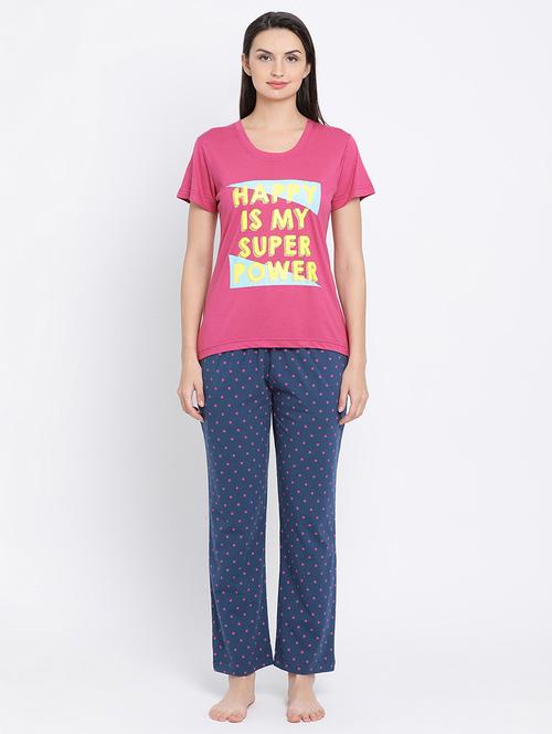 quirky print top and pajama nightwear set - 16329261 - Very Small Image - 1