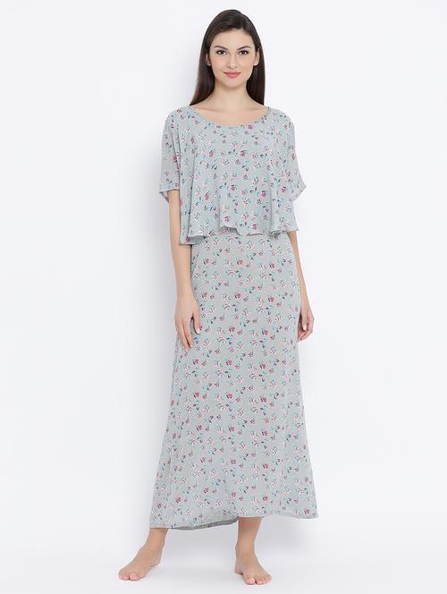 ditsy floral layered night gown - 16329267 - Very Small Image - 1