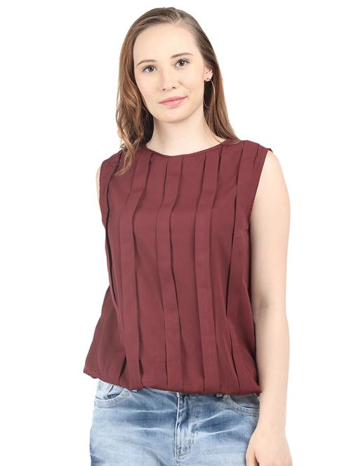 criss - cross back pleated top - 16330006 - Very Small Image - 1