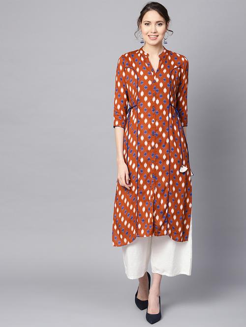 ikat straight kurta - 16330435 - Very Small Image - 1