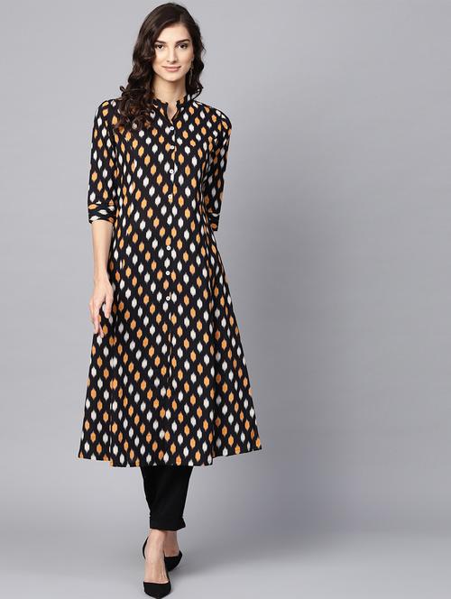 ikat a-line kurta - 16330439 - Very Small Image - 1