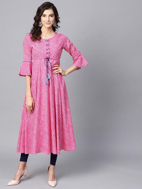 leheriya anarkali kurta - 16330446 - Very Small Image - 1