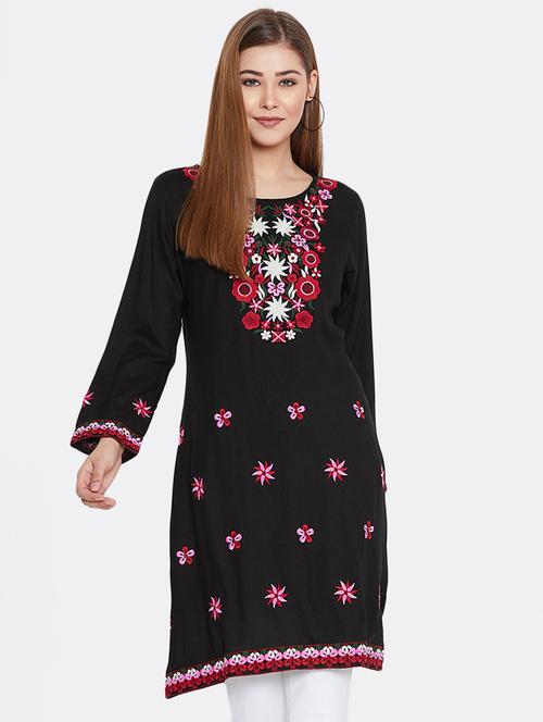 embroidered straight kurta - 16330647 - Very Small Image - 1