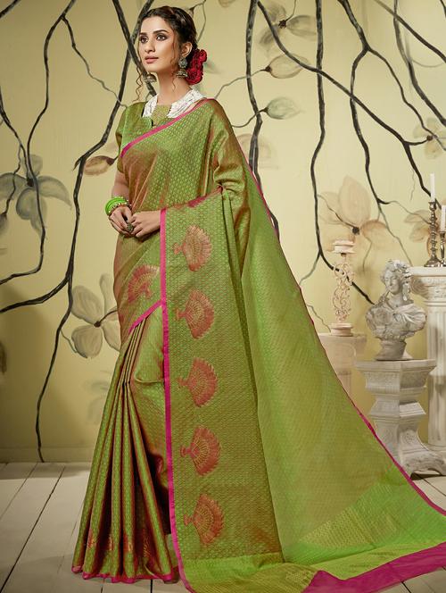 women's banarasi saree with blouse - 16330791 - Very Small Image - 1