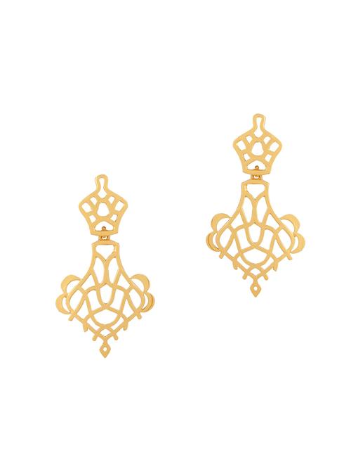 gold metal drop earring - 16330817 - Very Small Image - 1