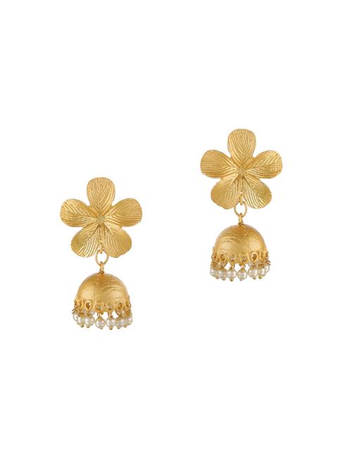 gold metal drop earring - 16330820 - Very Small Image - 1