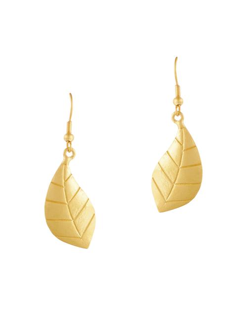 gold metal drop earring - 16330821 - Very Small Image - 1