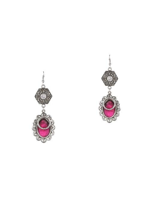 pink metal drop earring - 16330824 - Very Small Image - 1