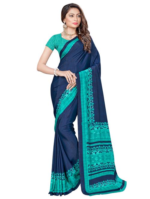 abstract printed saree with blouse - 16330960 - Very Small Image - 1