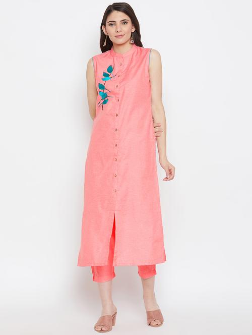 embroidered pastel kurta pant set - 16331196 - Very Small Image - 1