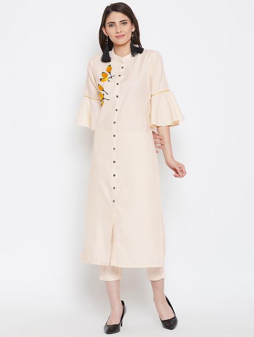 embroidered pastel kurta pant set - 16331199 - Very Small Image - 1