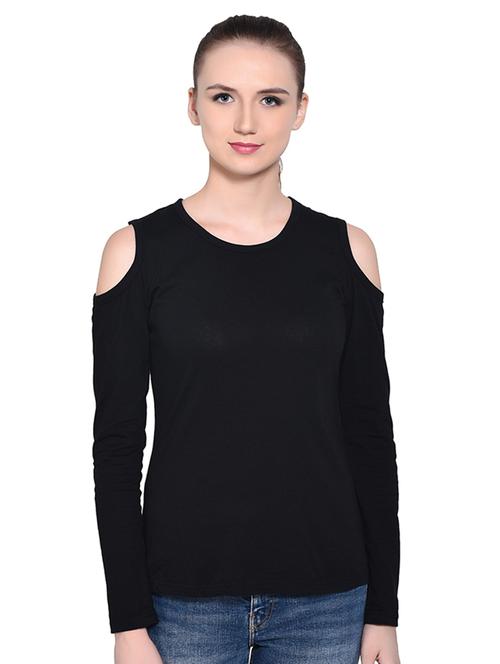 cold shoulder solid top - 16331284 - Very Small Image - 1