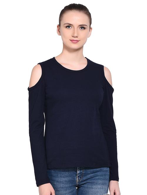 cold shoulder solid top - 16331285 - Very Small Image - 1