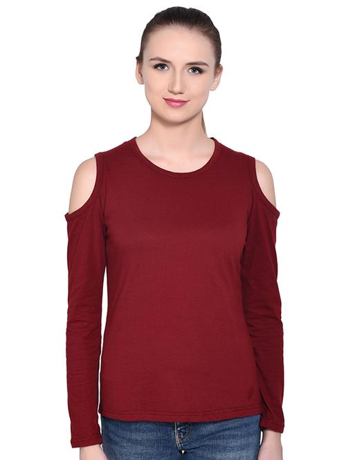 cold shoulder solid top - 16331286 - Very Small Image - 1