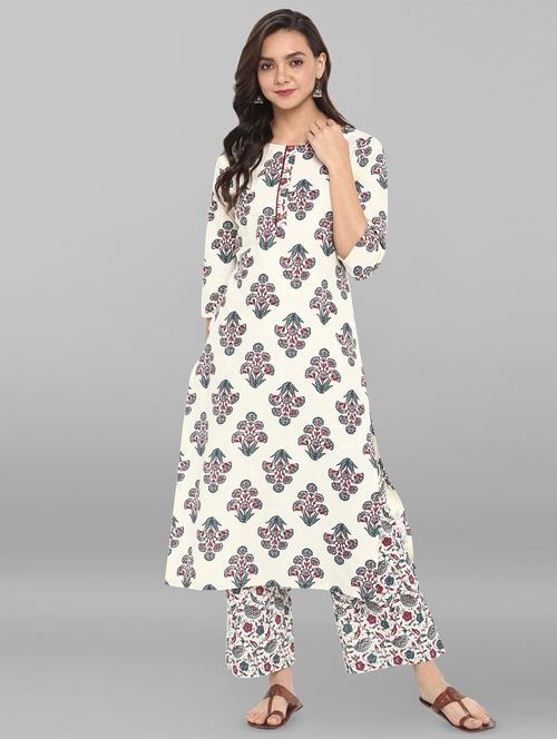 floral printed kurta palazzo set - 16331340 - Very Small Image - 1