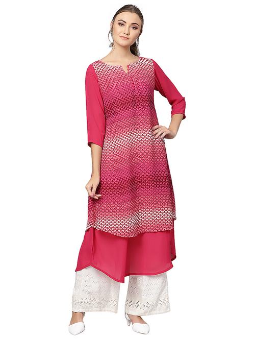 digital printed layered kurta - 16331526 - Very Small Image - 1