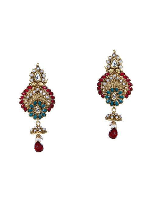 multi colored metal drop earring - 16332204 - Very Small Image - 1
