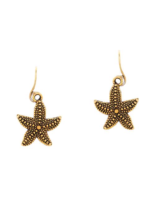 gold metal drop earring - 16332450 - Very Small Image - 1