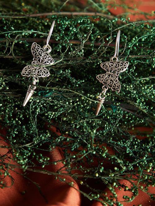 silver metal drop earring - 16332453 - Very Small Image - 1