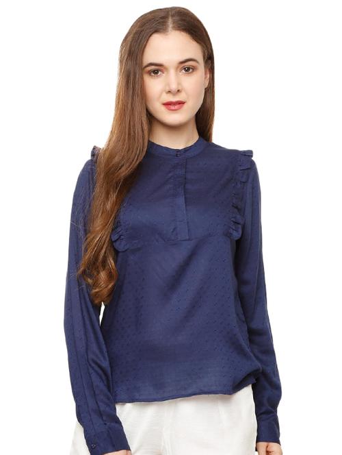 frill detail dobby top - 16332494 - Very Small Image - 1