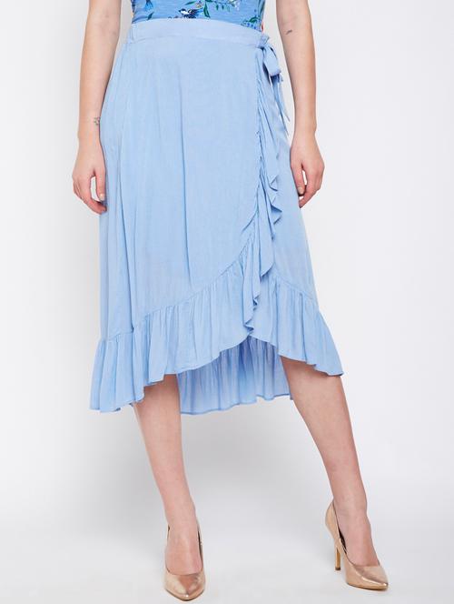 ruffled detail tie knot skirt - 16332789 - Very Small Image - 1