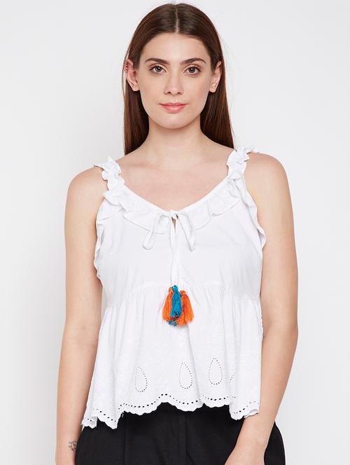 tassel tie up cami top - 16333041 - Very Small Image - 1