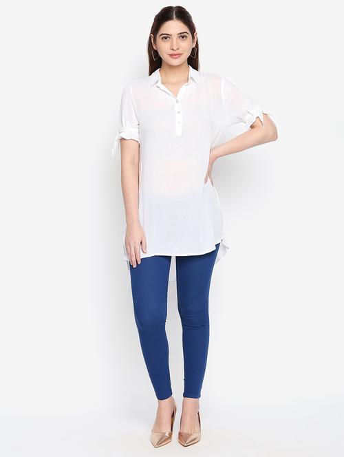 tie up sleeved high low tunic - 16333087 - Very Small Image - 1