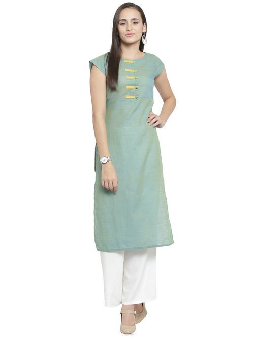 solid straight kurta - 16333180 - Very Small Image - 1