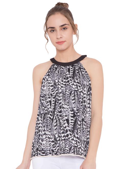 keyhole back halter neck top - 16333622 - Very Small Image - 1